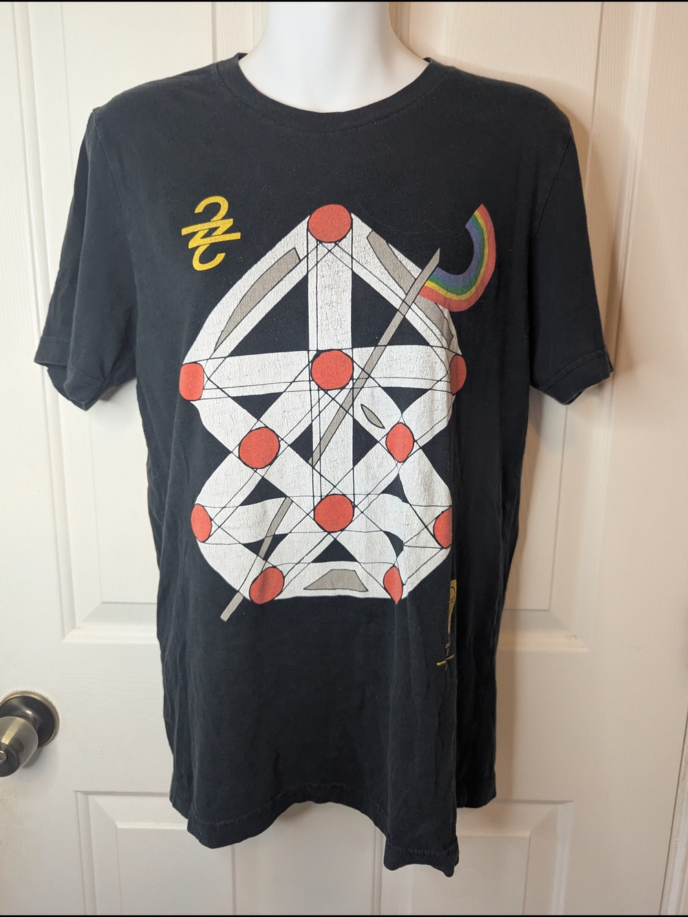Bon Iver 22 A Million Tour Shirt Mens M Black Over Soon Lyrics Back Print Indie
